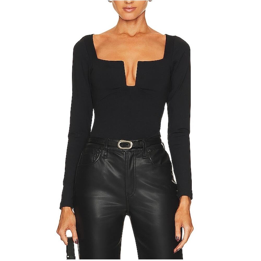 Susana Monaco Black Long Sleeve Bodysuit